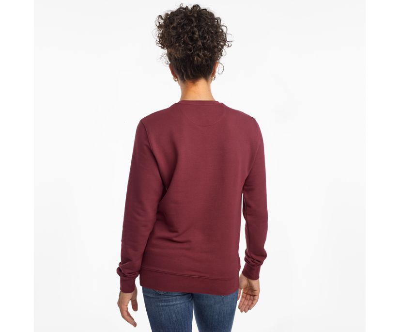 Women's Saucony Rested Crewneck Shirts Burgundy | Singapore 283VRWD